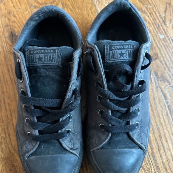 Converse ALL STARS Boys’ Black Canvas Shoes Size: 5 - Picture 7 of 8